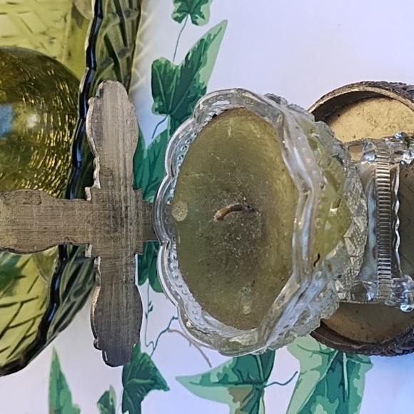 Vintage green Celery Dish PLUS Candles - Picture 6 of 8